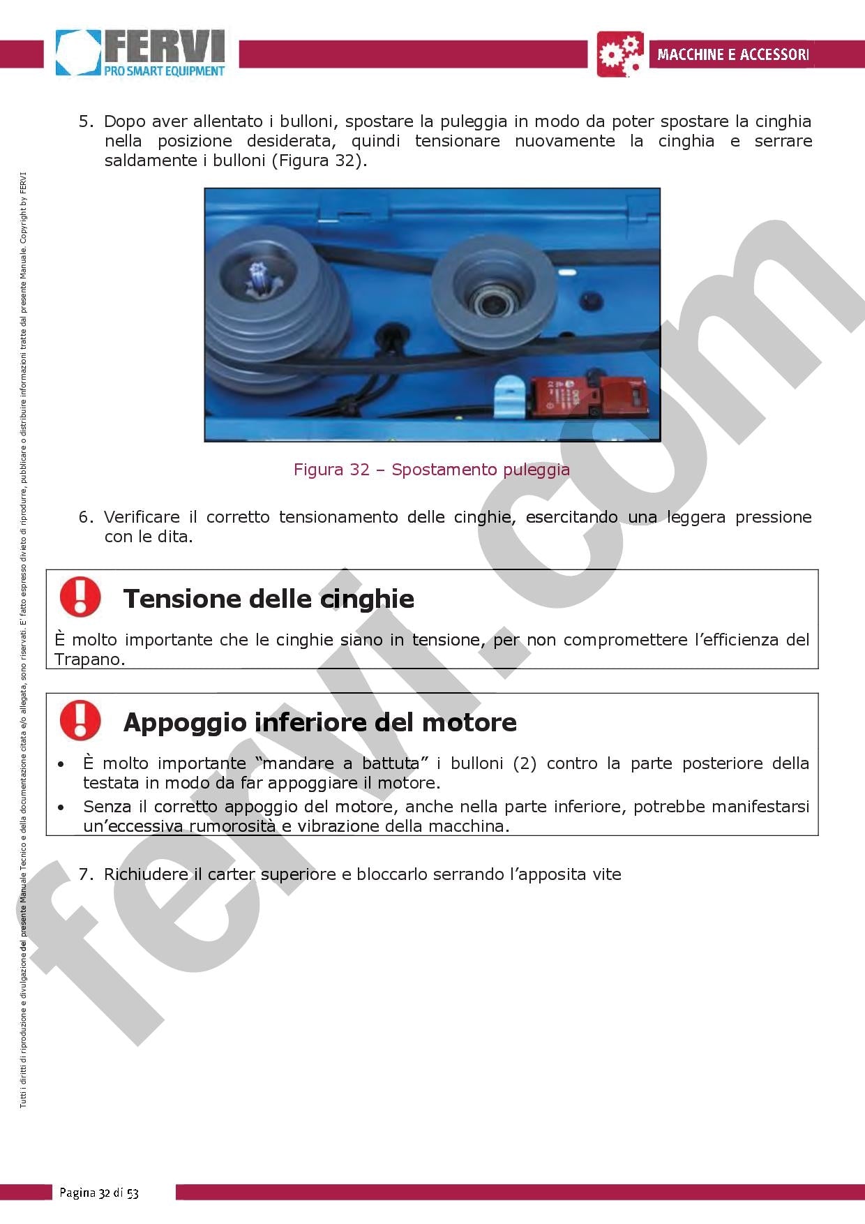 Trapano a colonna con trasmissione a cinghia, motore monofase digitale Fervi 0252/230V