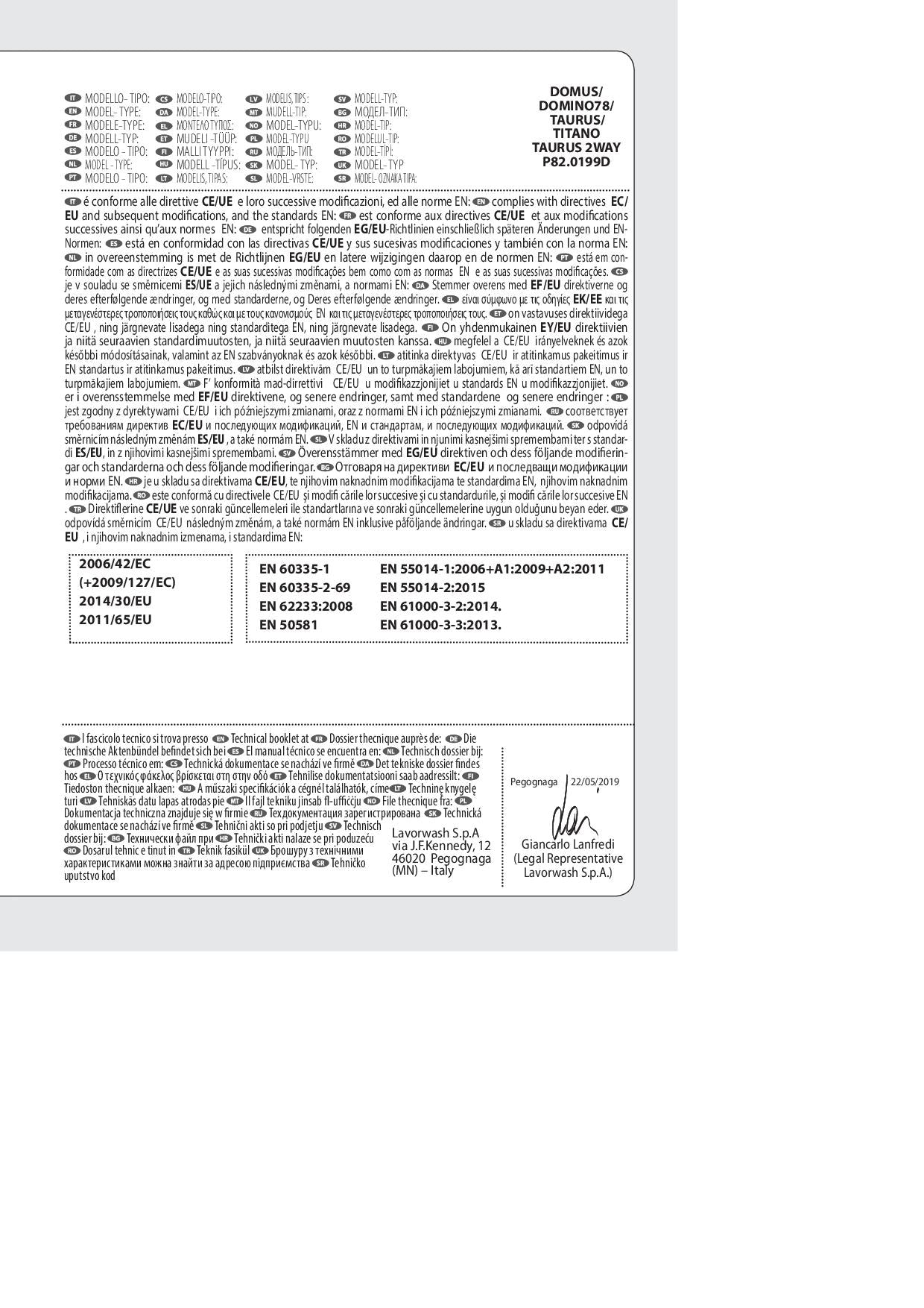 Lavor Taurus PR - Aspiratore industriale 3 motori 3600W 78l