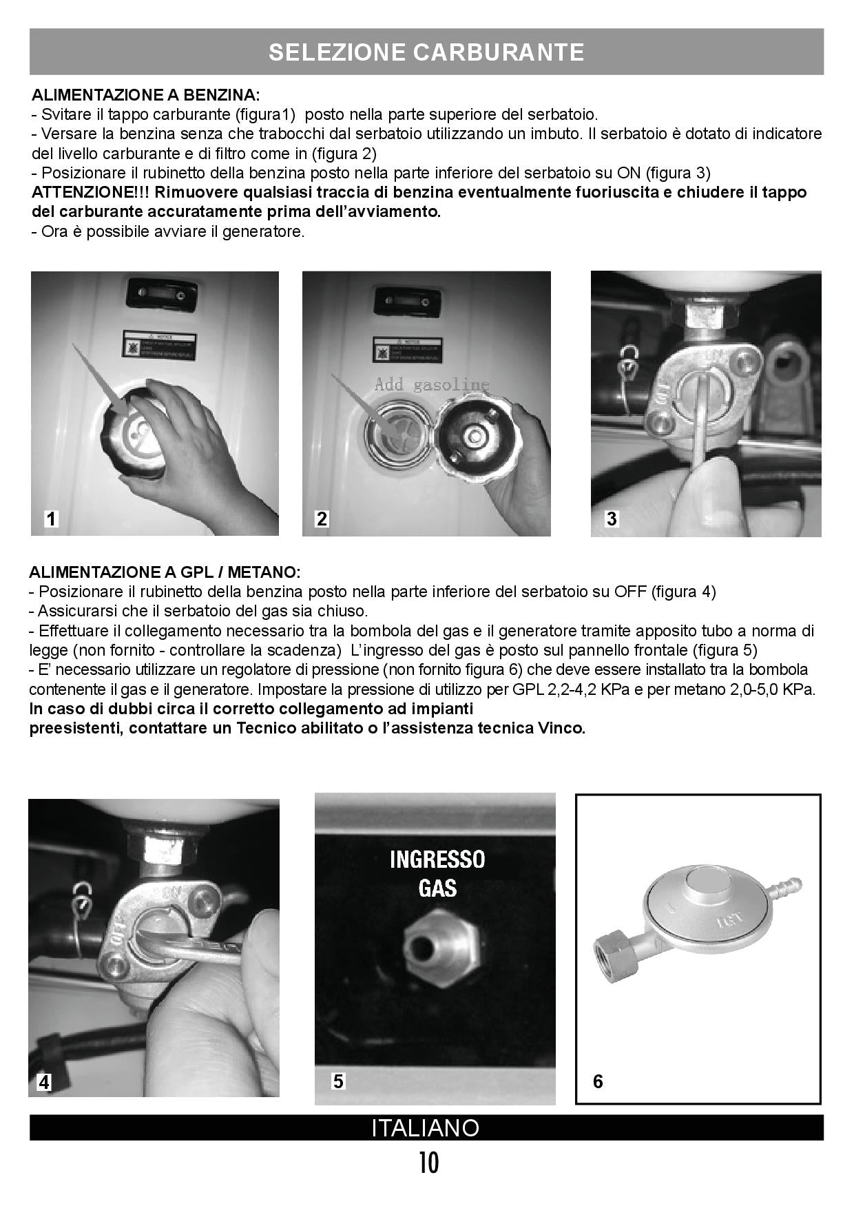 Vinco 60170 - Generatore di corrente - benzina, GPL - metano