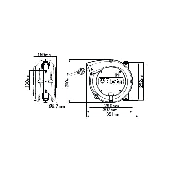 Beta 1844 - Avvolgicavo elettrico automatico Ø 3 x 1,5 mm - Lunghezza 10 metri