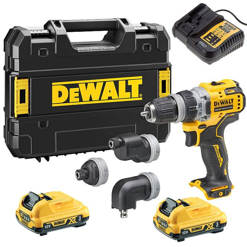 Dewalt DCD703L2T-QW - Trapano avvitatore 12V con mandrino intercambiabile, 2 x 3Ah