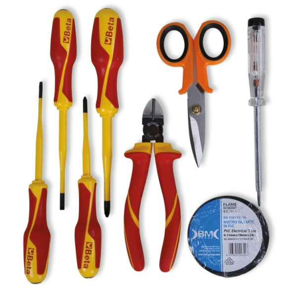 Beta 2005PA/ET - Porta attrezzi con assortimento di 8 utensili per elettrotecnica