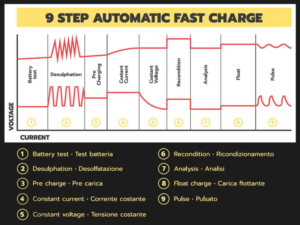 Helvi Discovery 120 - Caricabatterie mantenitore elettronico 6/12V fino a 180 Ah