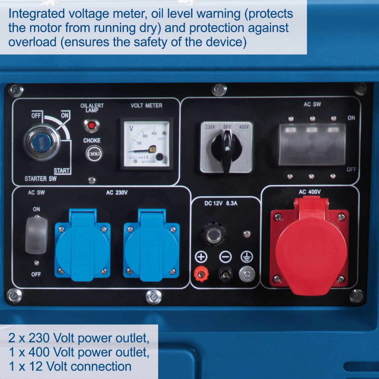 Scheppach SG5200D - Generatore di corrente diesel 5,0 Kw - monofase/trifase