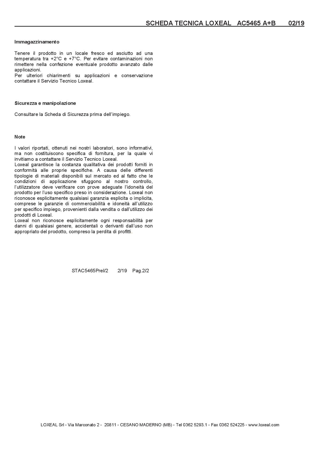 Loxeal AC5465 Adesivo Acrilico 50 ML minimo 10 pz