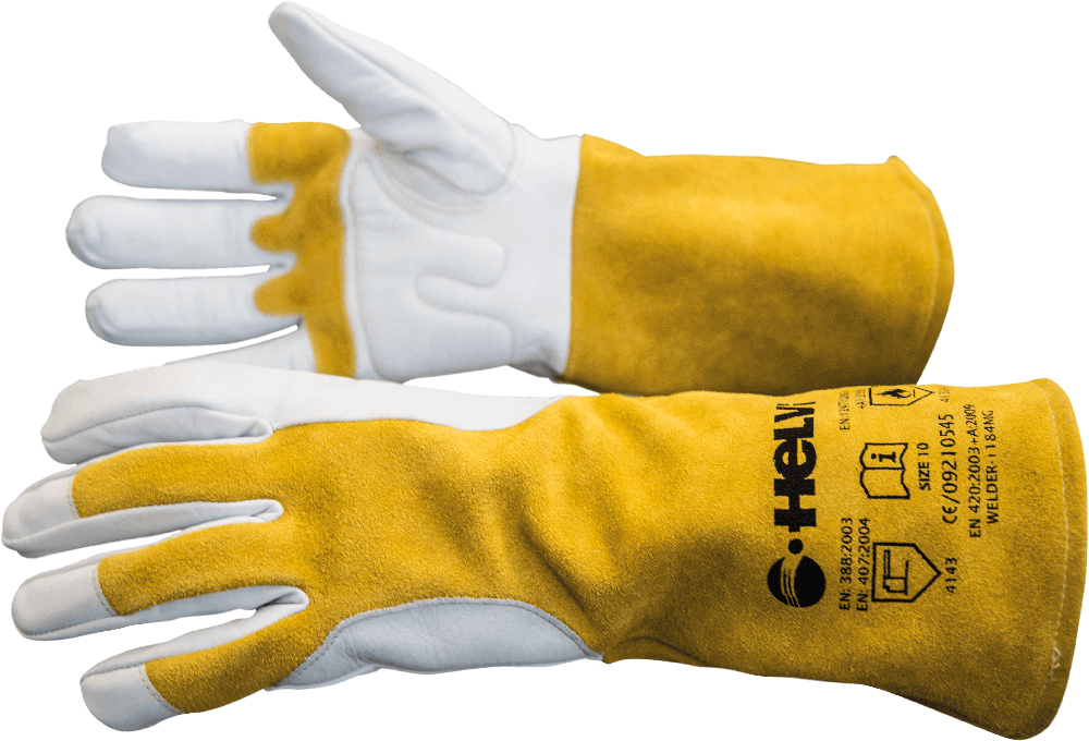 Helvi 21905134 - Paio di guanti professionali per saldatura a filo e elettrodo MIG/MMA