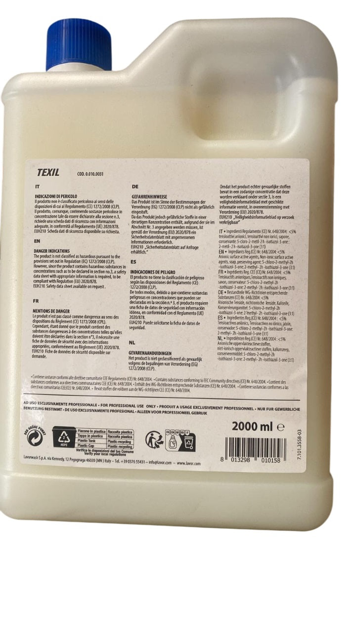 Detergente 2lt per tessuti/moquette Lavor Texil - 0.010.0031