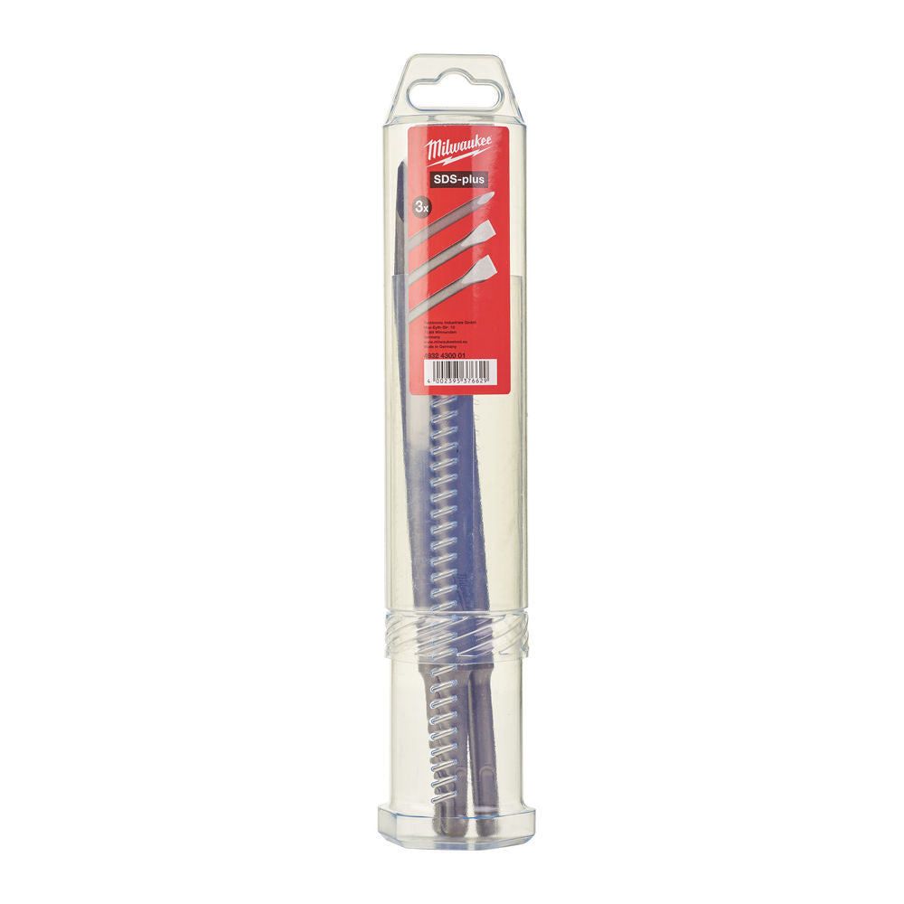 Milwaukee 4932430001 - Set 3 scalpelli Sds-plus: 1 x punta, 1 x piatto, 1 x largo