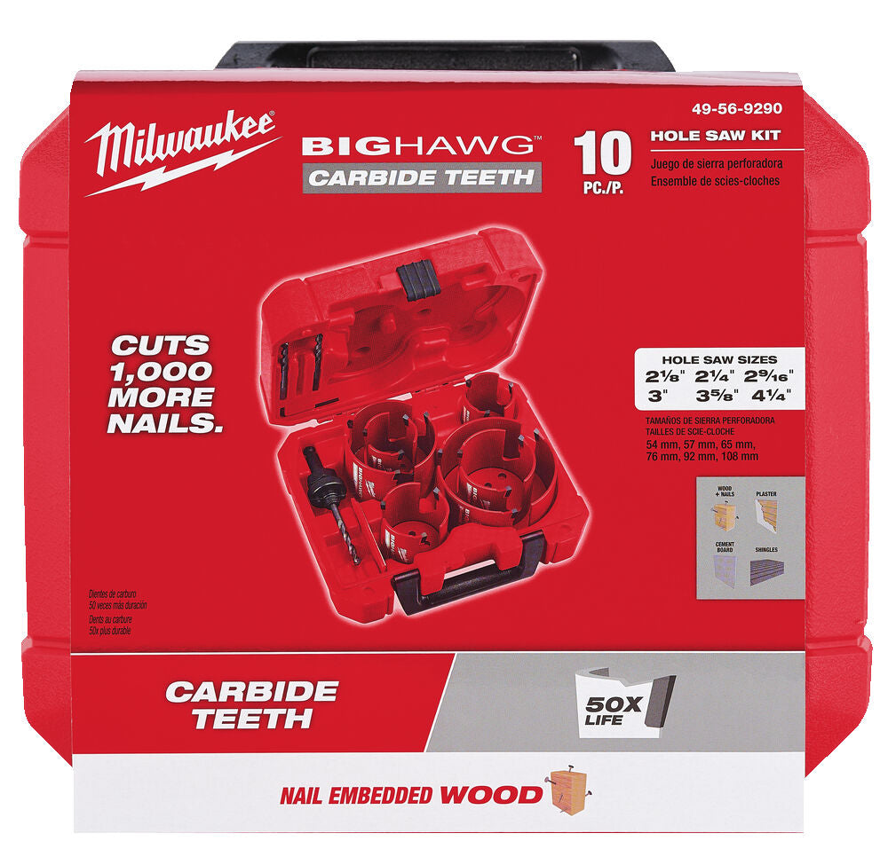 Milwaukee 4932464939 - Set seghe a tazza multimateriale BIG HAWG - 10 pezzi 