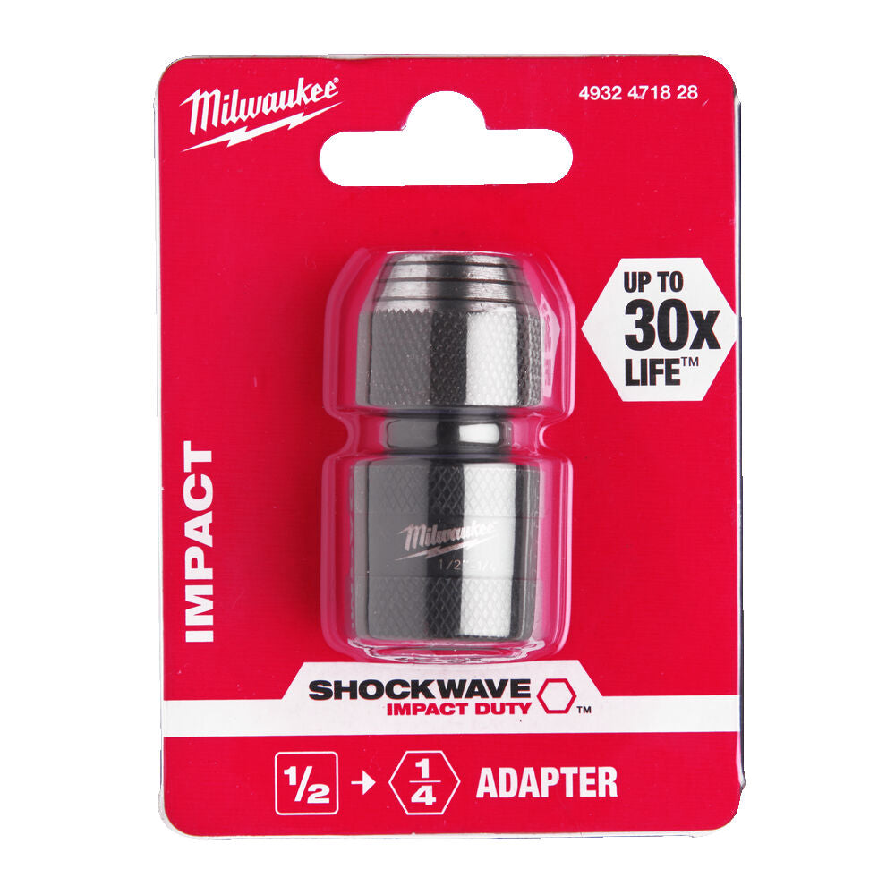 Milwaukee 4932471828 - Adattatore da 1/2” QUADRO a 1/4” (per inserti)