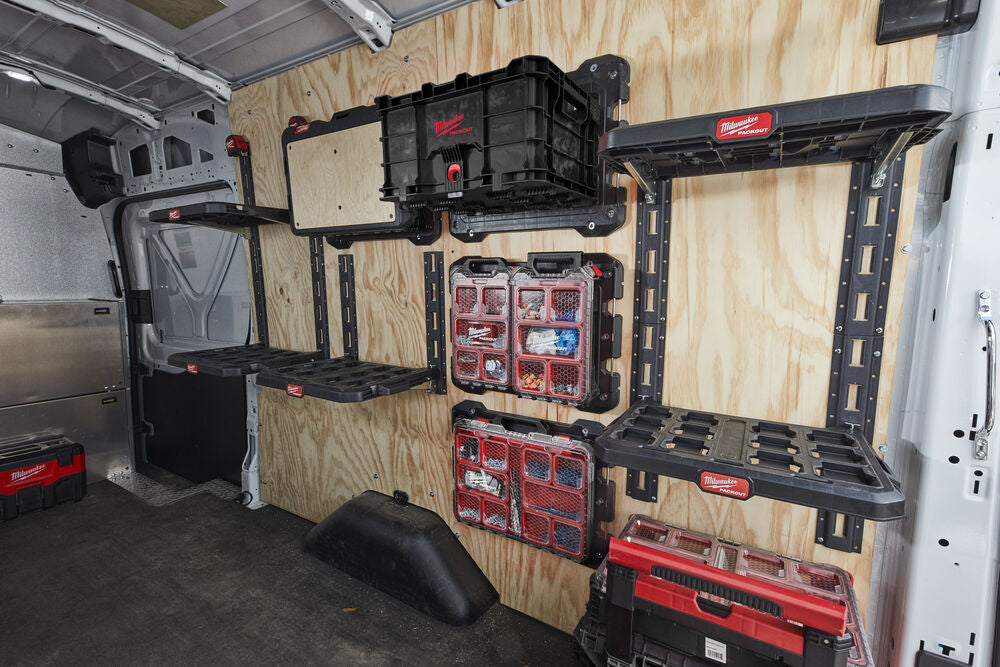 Milwaukee 4932472127 - Scaffalatura mobile per sopensione valigette Packout a parete 