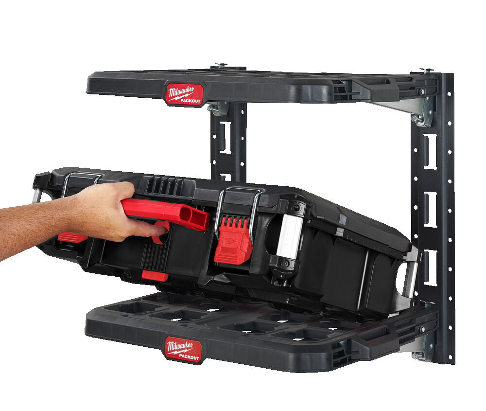 Milwaukee 4932472127 - Scaffalatura mobile per sopensione valigette Packout a parete 