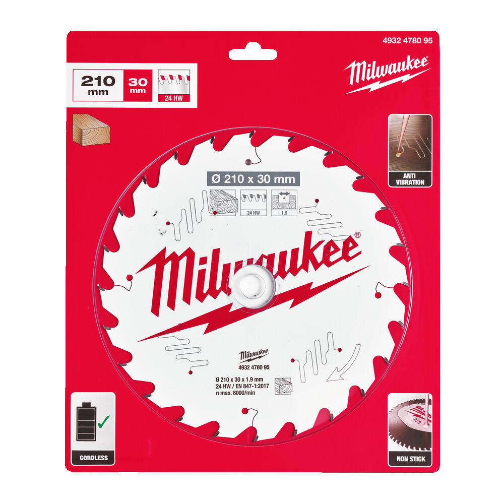 Milwaukee 4932478095 - Lama disco per banco sega, 210 mm x 30 mm - 24 denti