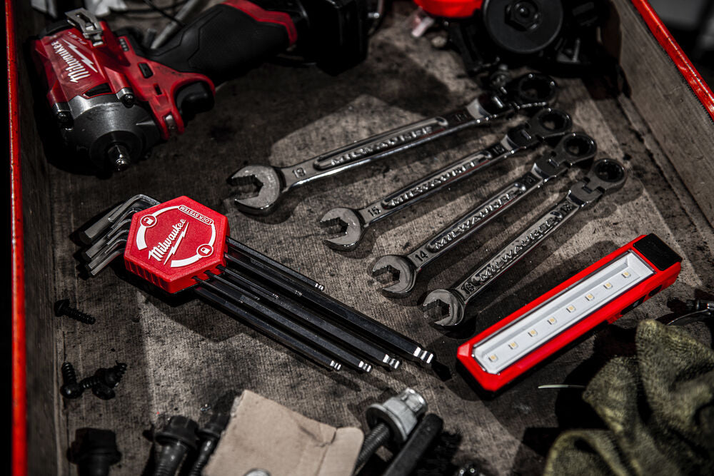 Milwaukee 4932478621 - Chiavi a brugola esagonali 9 pezzi con sistema di bloccaggio - 1,5 - 10 mm