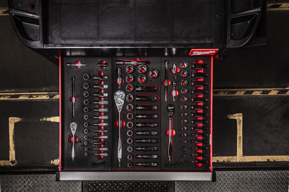 Milwaukee 4932479826 - Set cricchetto e bussola da 1/2" in termoformato morbido 