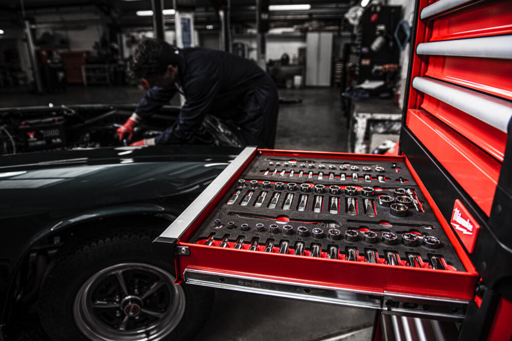 Milwaukee 4932479826 - Set cricchetto e bussola da 1/2" in termoformato morbido 