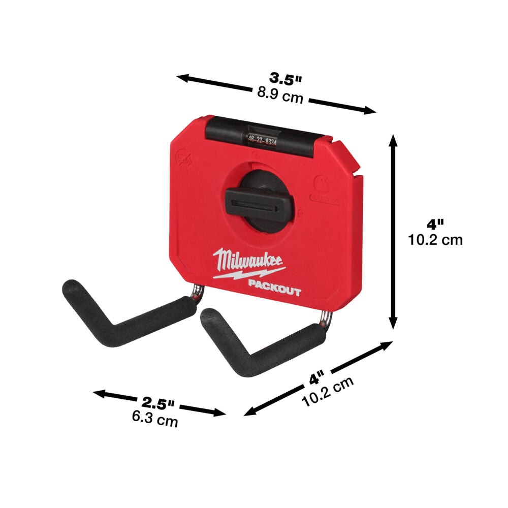 Milwaukee 4932480704 - Gancio dritto corto per sistema a parete Packout
