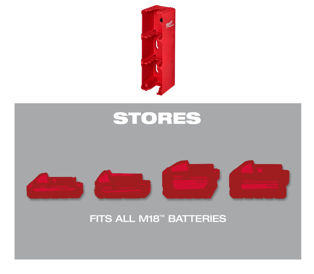 Milwaukee 4932480709 - Portabatterie M18 per sistema a parete Packout 