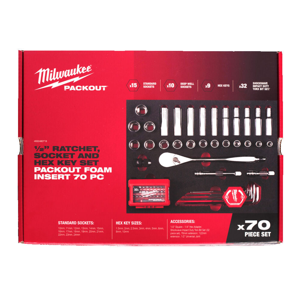 Milwaukee 4932480717 - Set di cricchetti e bussole da 1/4" - 35 pezzi