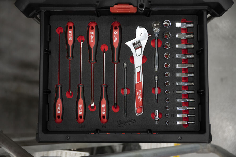 Milwaukee 4932480717 - Set di cricchetti e bussole da 1/4" - 35 pezzi