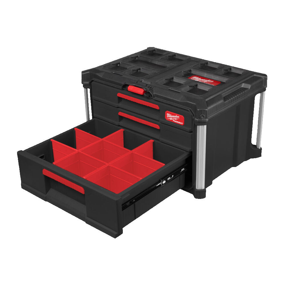 Milwaukee 4932493190 - Packout cassettiera portautensili con 2 + 1 cassetti 