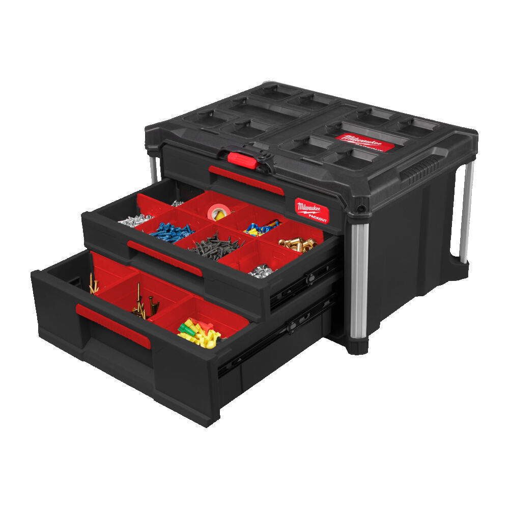 Milwaukee 4932493190 - Packout cassettiera portautensili con 2 + 1 cassetti 