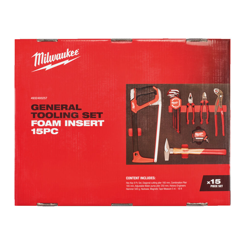 Milwaukee 4932493257 - Set di utensili generici in termoformato morbido - 15 pezzi 