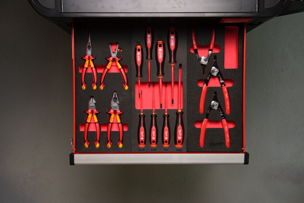 Milwaukee 4932493632 - Termoformato modulo morbido per cassettiere completo di pinze siger