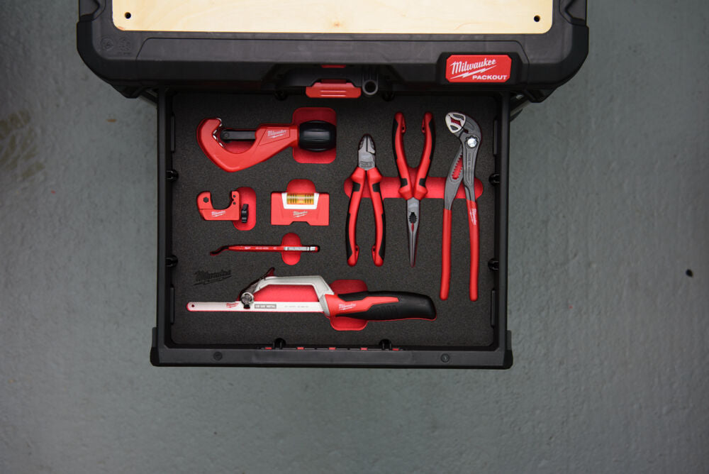 Milwaukee 4932493639 - Set attrezzi da idraulico in termoformato Packout - 8 pezzi 