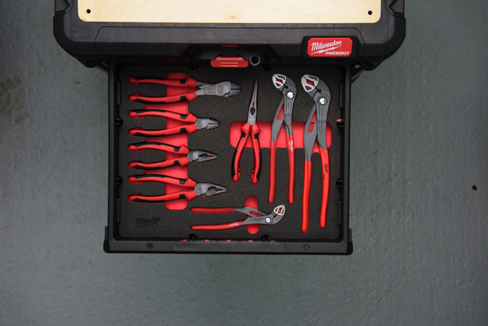 Milwaukee 4932493643 - Set di pinze in termoformato per cassettiere Packout - 8 pezzi