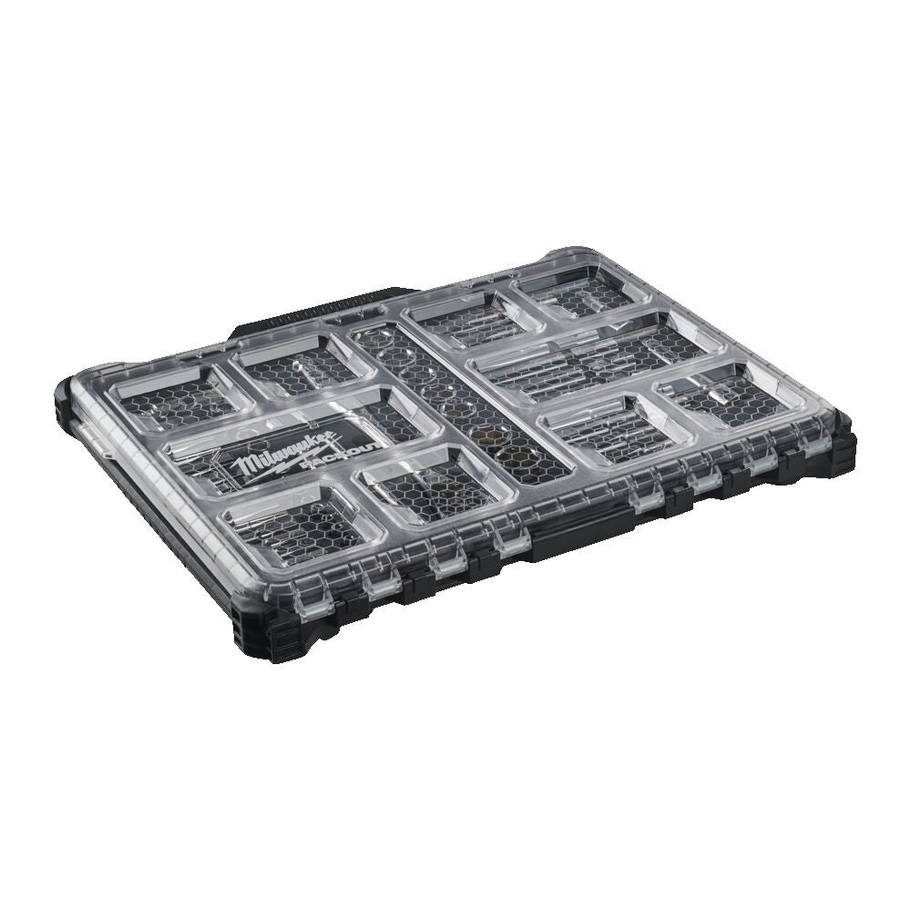 Milwaukee 4932493661 - Cassetta Packout con set bussole da 1/2" e 1/4" - 63 pezzi 