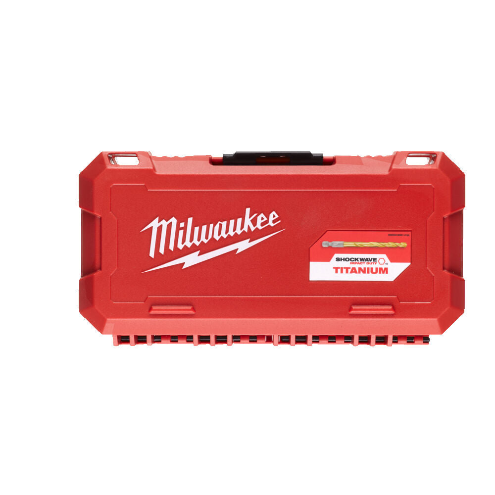Milwaukee 4932493866 - Set punte per trapano HSS-G TITANIO SHOCKWAVE - Attacco 1/4 - 19 PEZZI