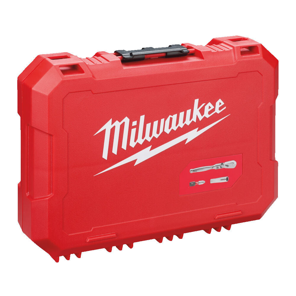 Milwaukee 4932498382 - Cassetta attrezzi con set di inserti, bussole e cricchetto - 42 pezzi 