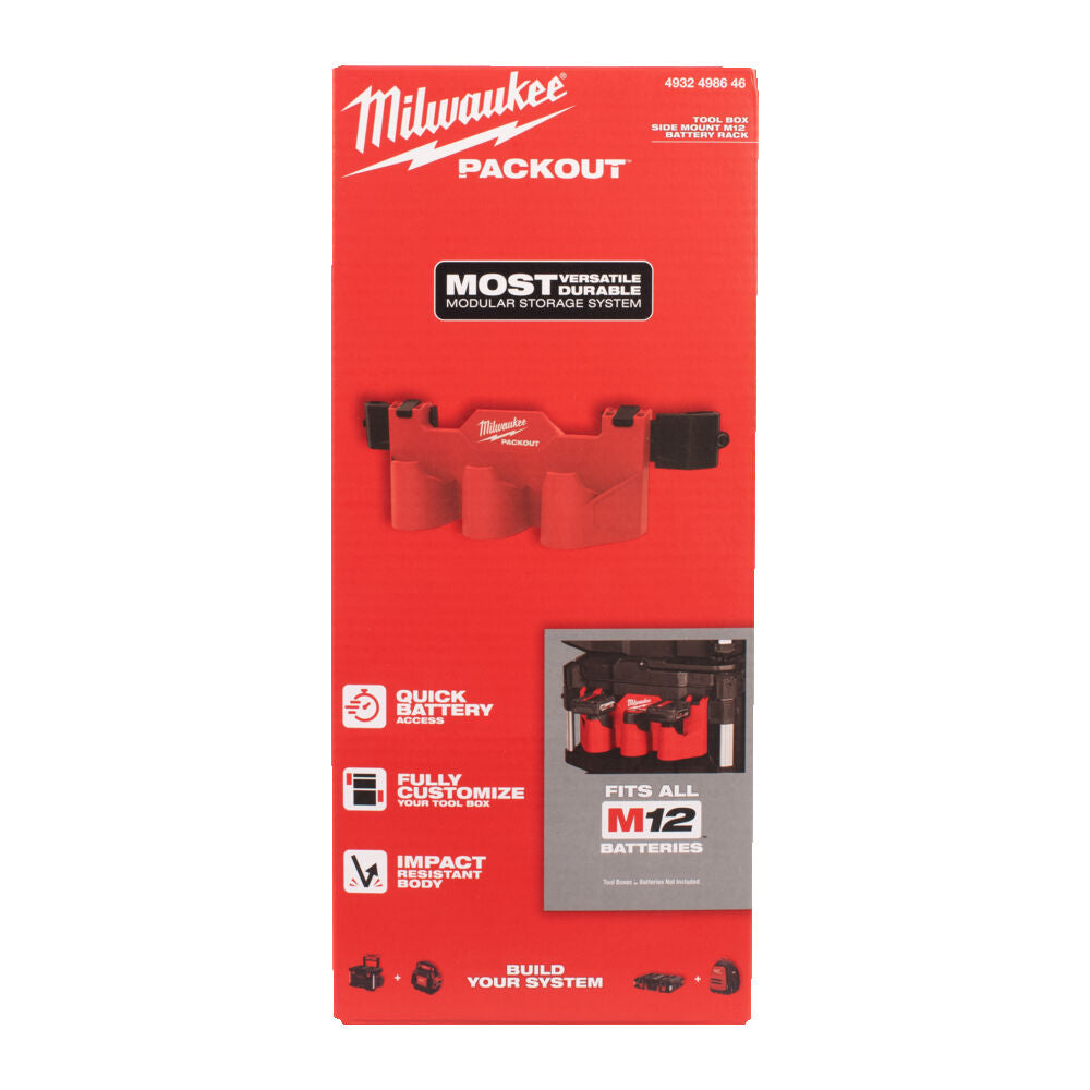 Milwaukee 4932498646 - Portabatterie M12 laterale per sistema Packout