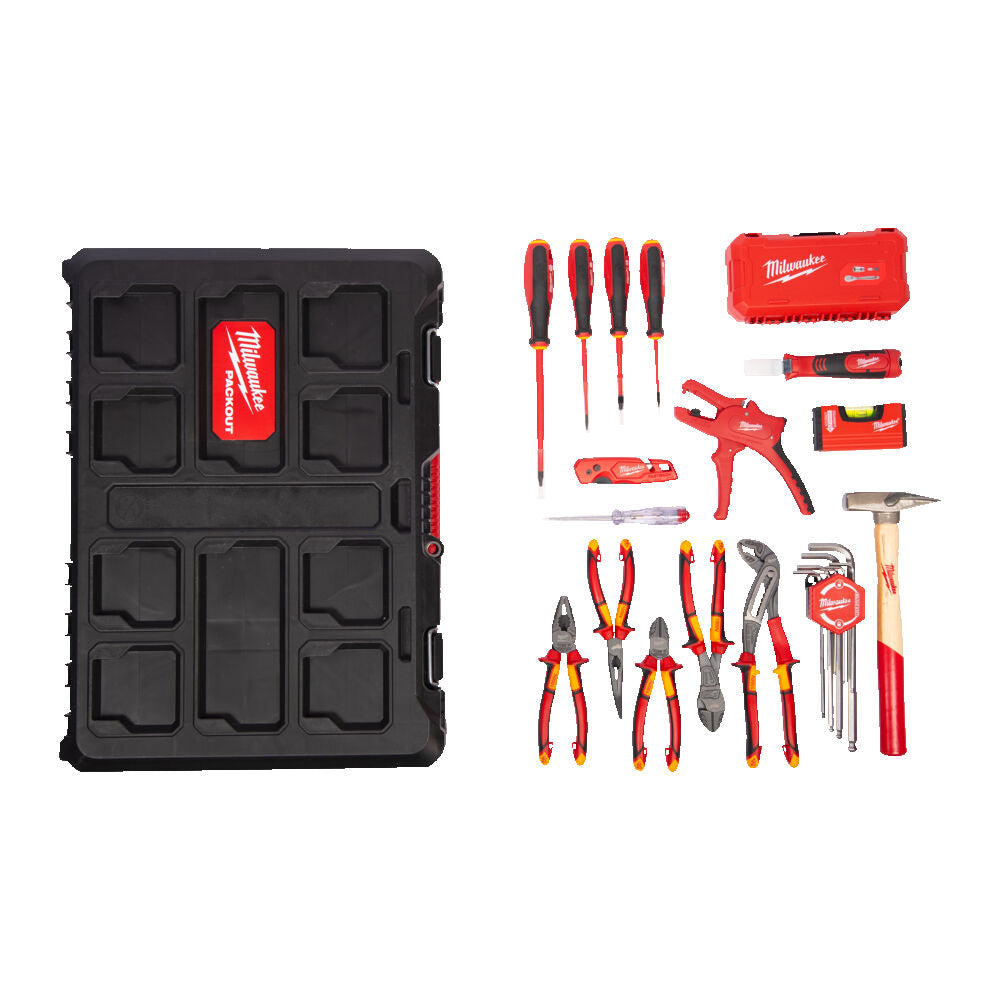 Milwaukee 4932499466 - Kit Packout per elettricisti - 62 utensili 