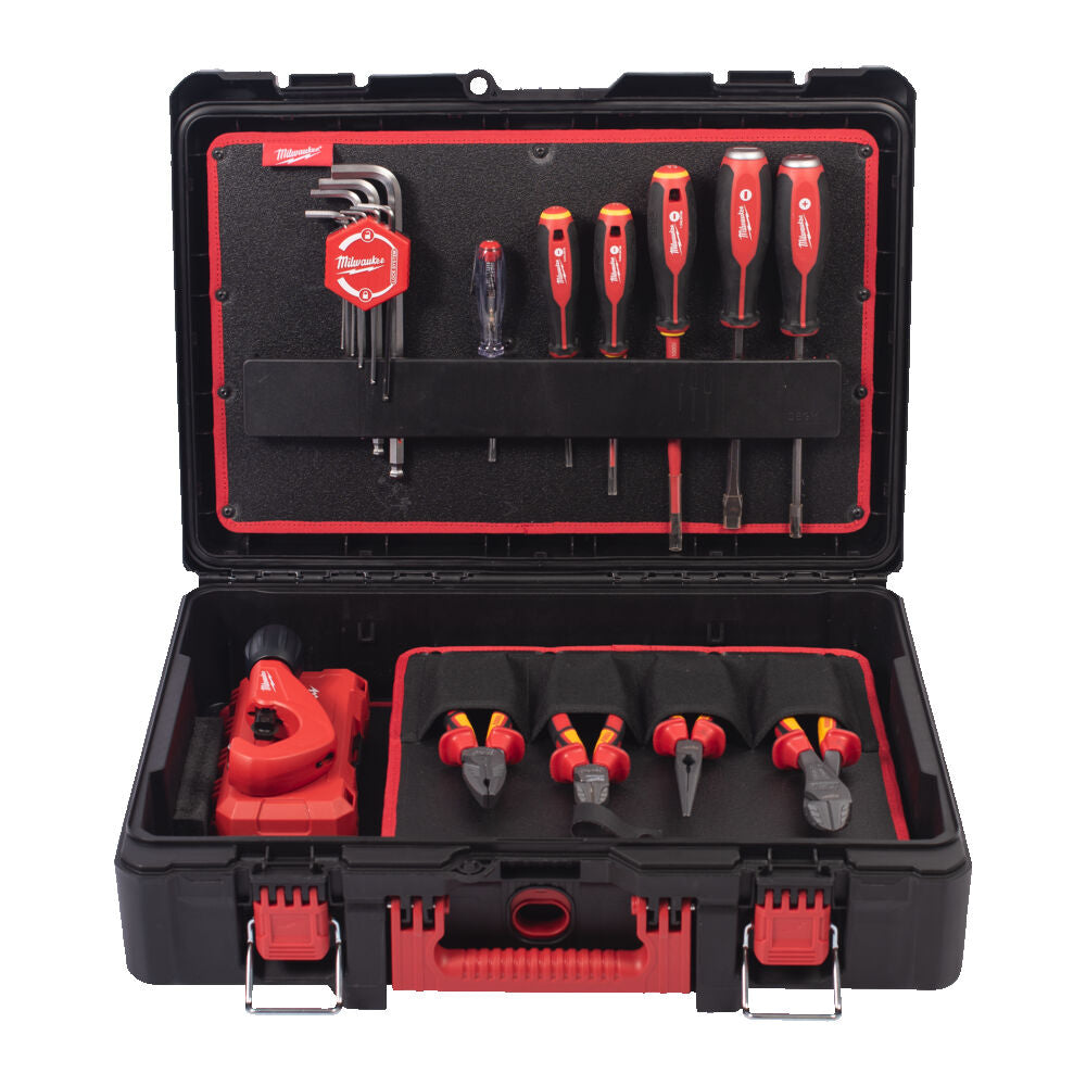 Milwaukee 4932499467 - Valigetta attrezzi Packout per idraulici completa di 74 utensili 