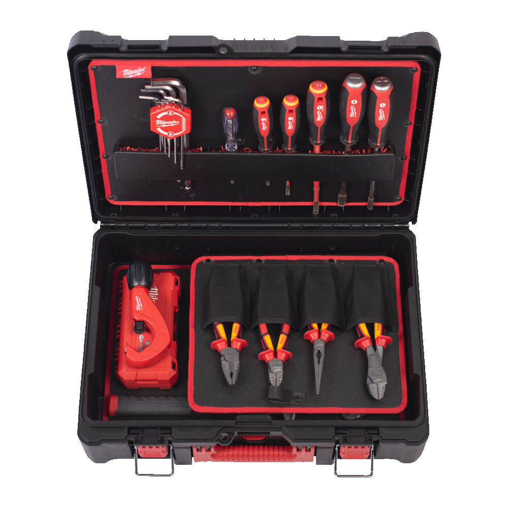 Milwaukee 4932499467 - Valigetta attrezzi Packout per idraulici completa di 74 utensili 