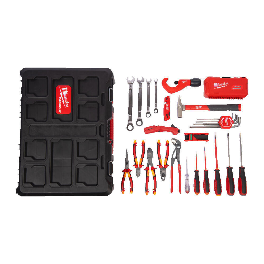Milwaukee 4932499467 - Valigetta attrezzi Packout per idraulici completa di 74 utensili 