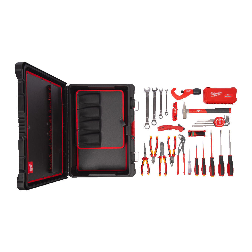 Milwaukee 4932499467 - Valigetta attrezzi Packout per idraulici completa di 74 utensili 