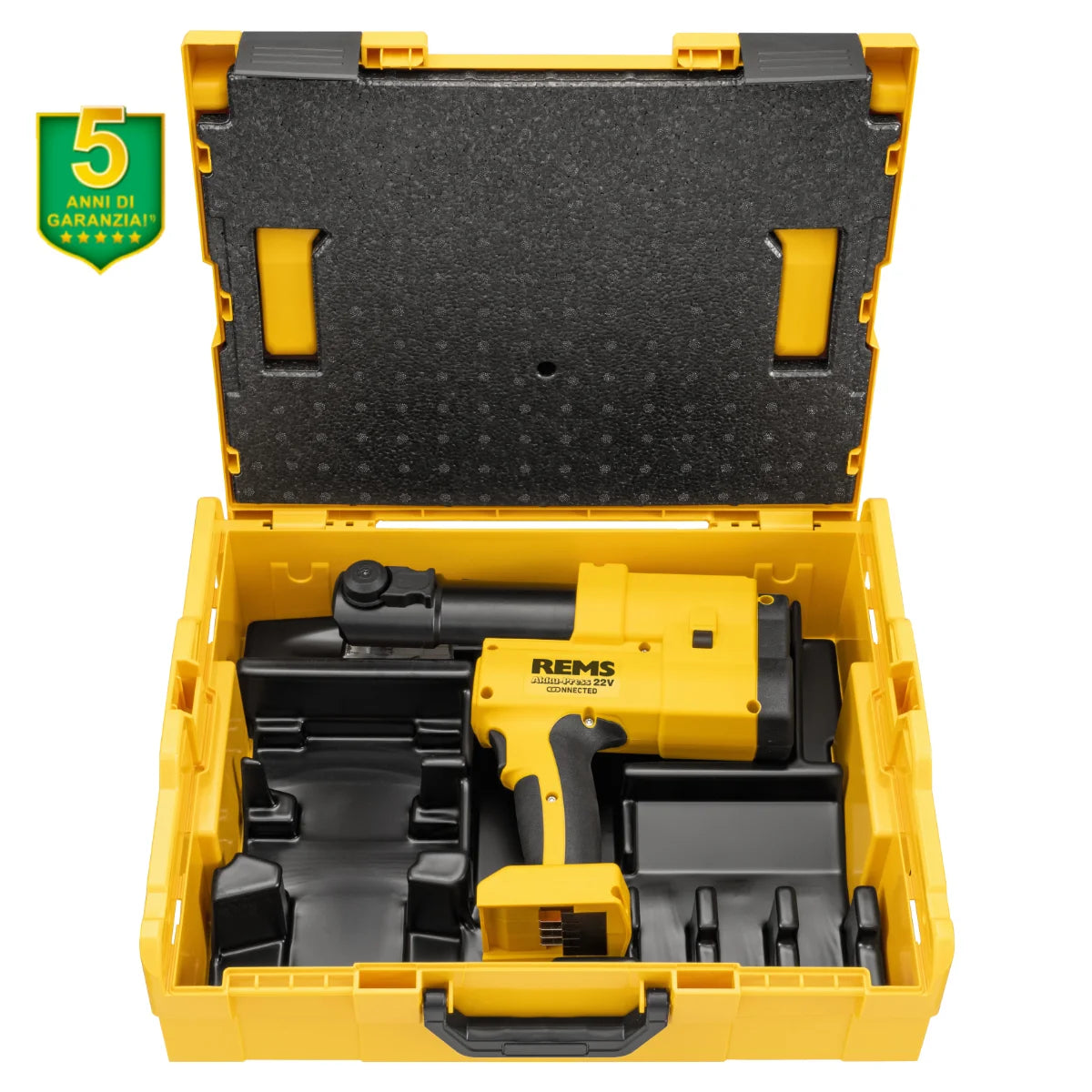 Rems Akku-Press 22V Connected - Pressatrice idraulica a batteria universale fino a Ø 110 mm