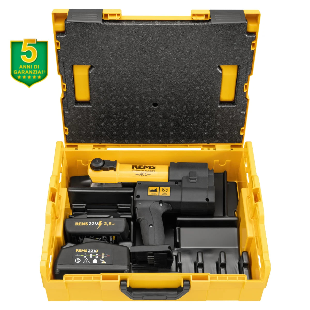 Rems Akku-Press 22V - Pressatrice idraulica a batteria universale fino a Ø 110 mm