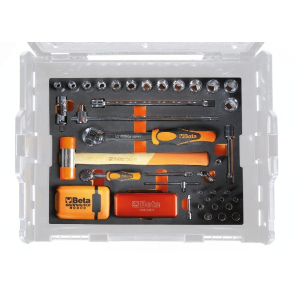 Beta 5990V3 - Assortimento di 116 utensili per valigetta portautensili COMBO C99V3/2C, in vassoio morbido in EVA