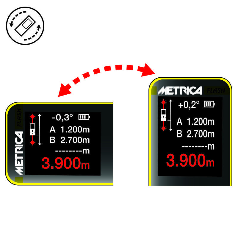 Metrica 61114 - Misuratore metro laser doppio - 50 metri 