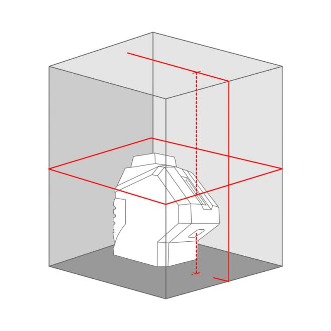 Metrica 61370 - Livella laser autolivellante a raggio rosso. un piano oriz. 360 + piano verticale + piombo