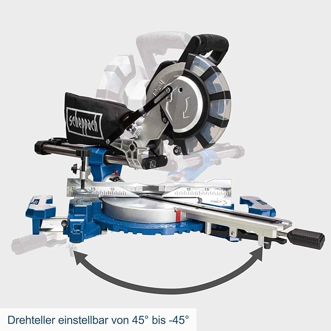 Scheppach HM254SPX - Troncatrice radiale per legno 2000W - ø 255 mm 