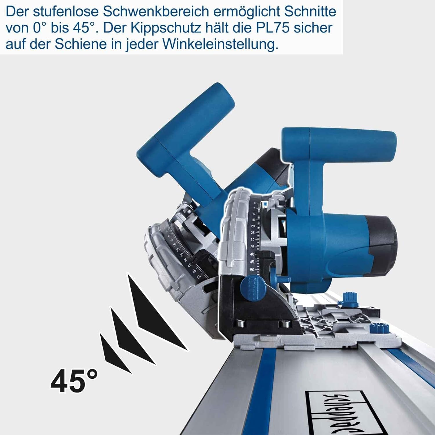 Scheppach PL75 - Sega circolare a immersione 210mm barra guida 1400mm e accessori