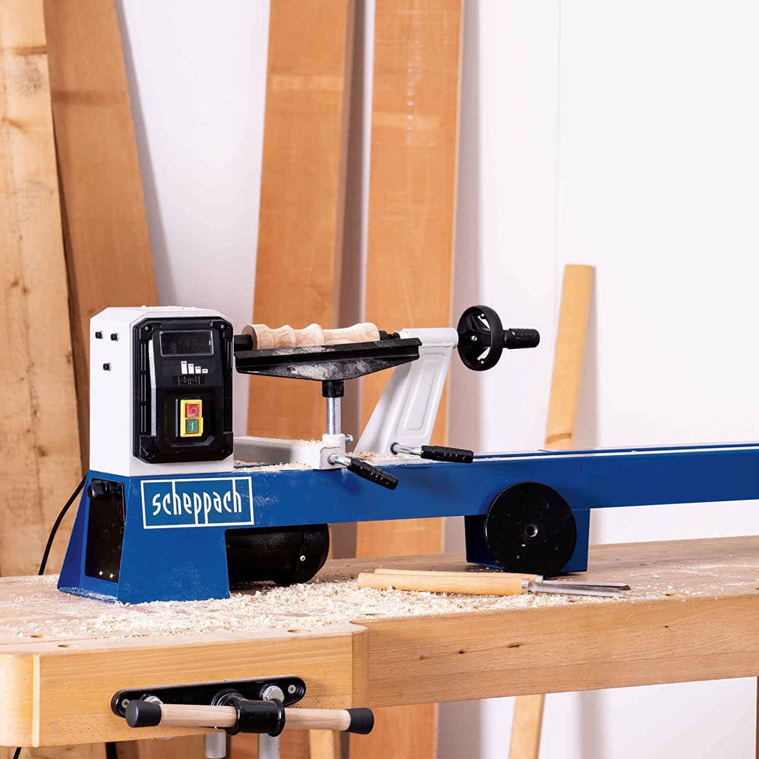 Scheppach DM1100T - Tornio per legno - 400W - 4 velocità