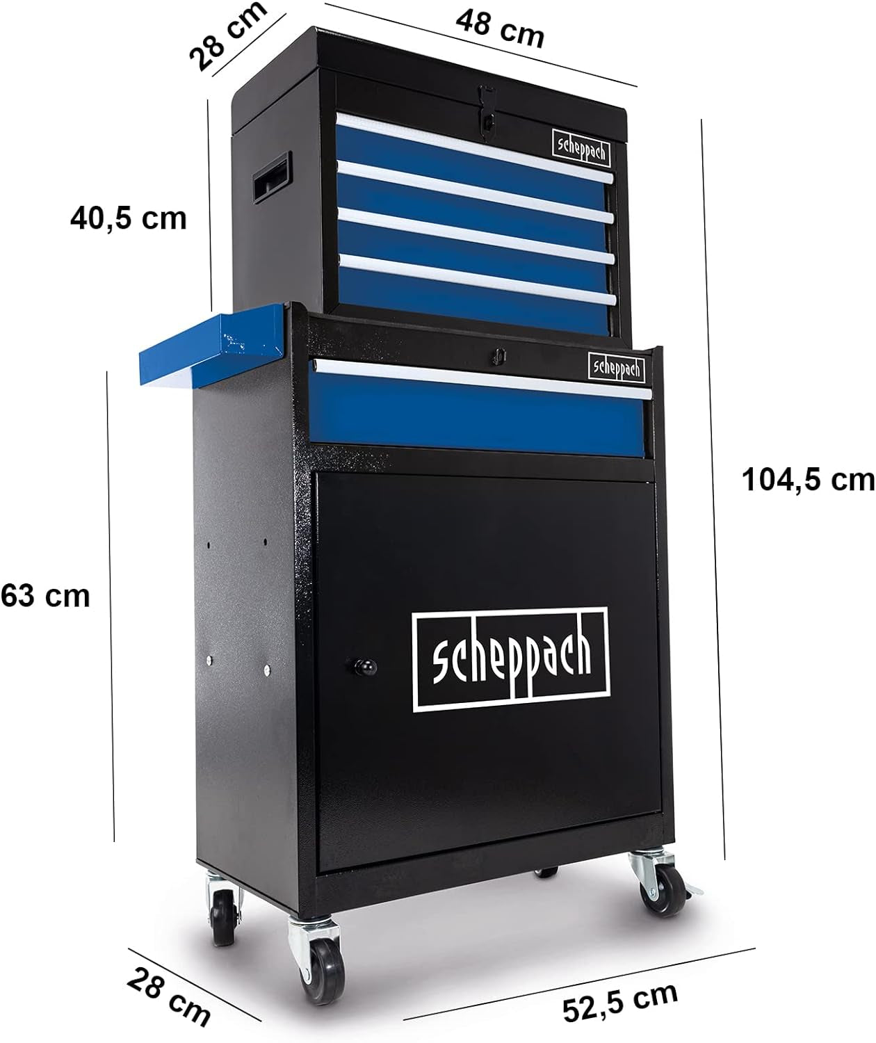 Scheppach TW1200 - Carrello porta attrezzi completo di 70 utensili per officina 