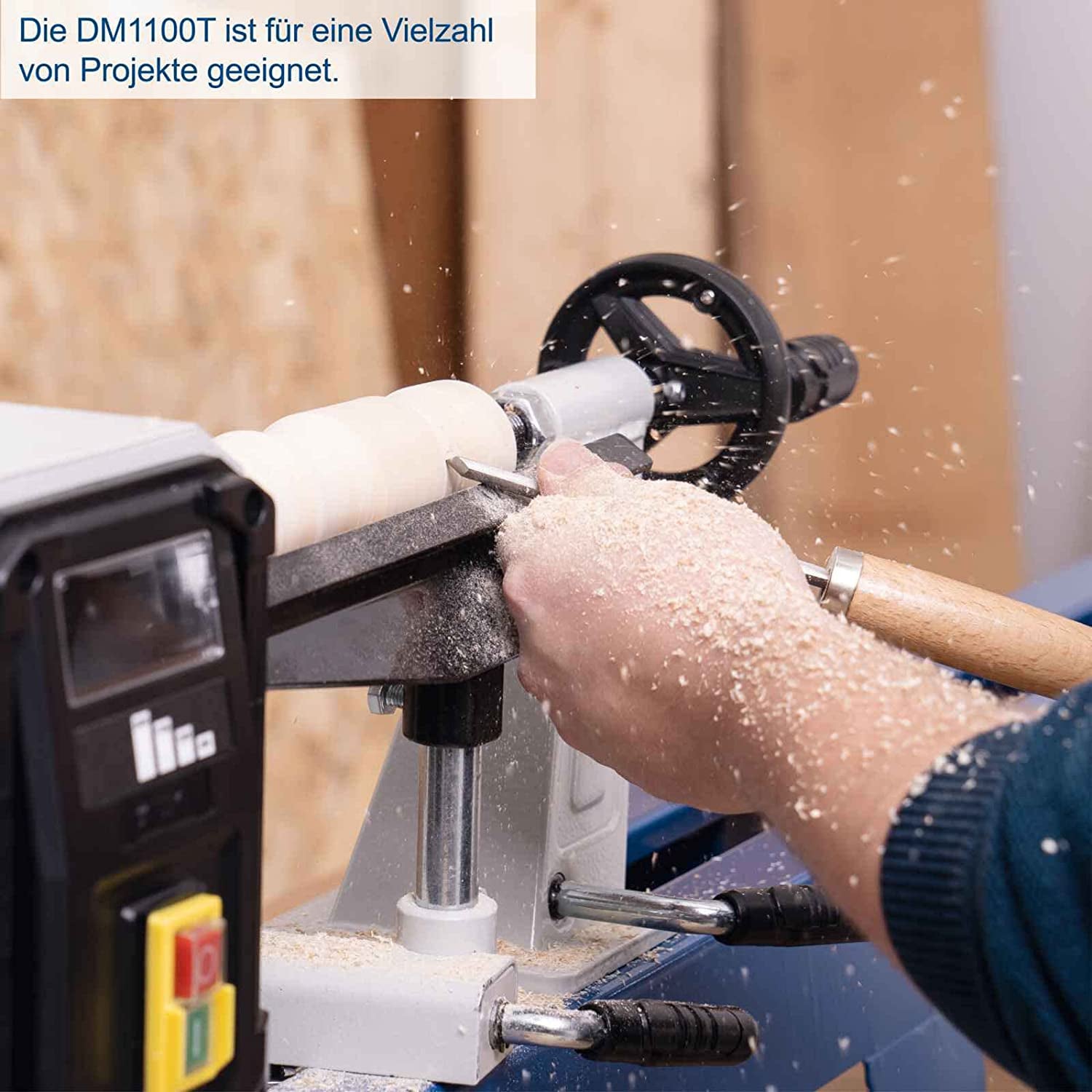 Scheppach DM1100T - Tornio per legno - 400W - 4 velocità