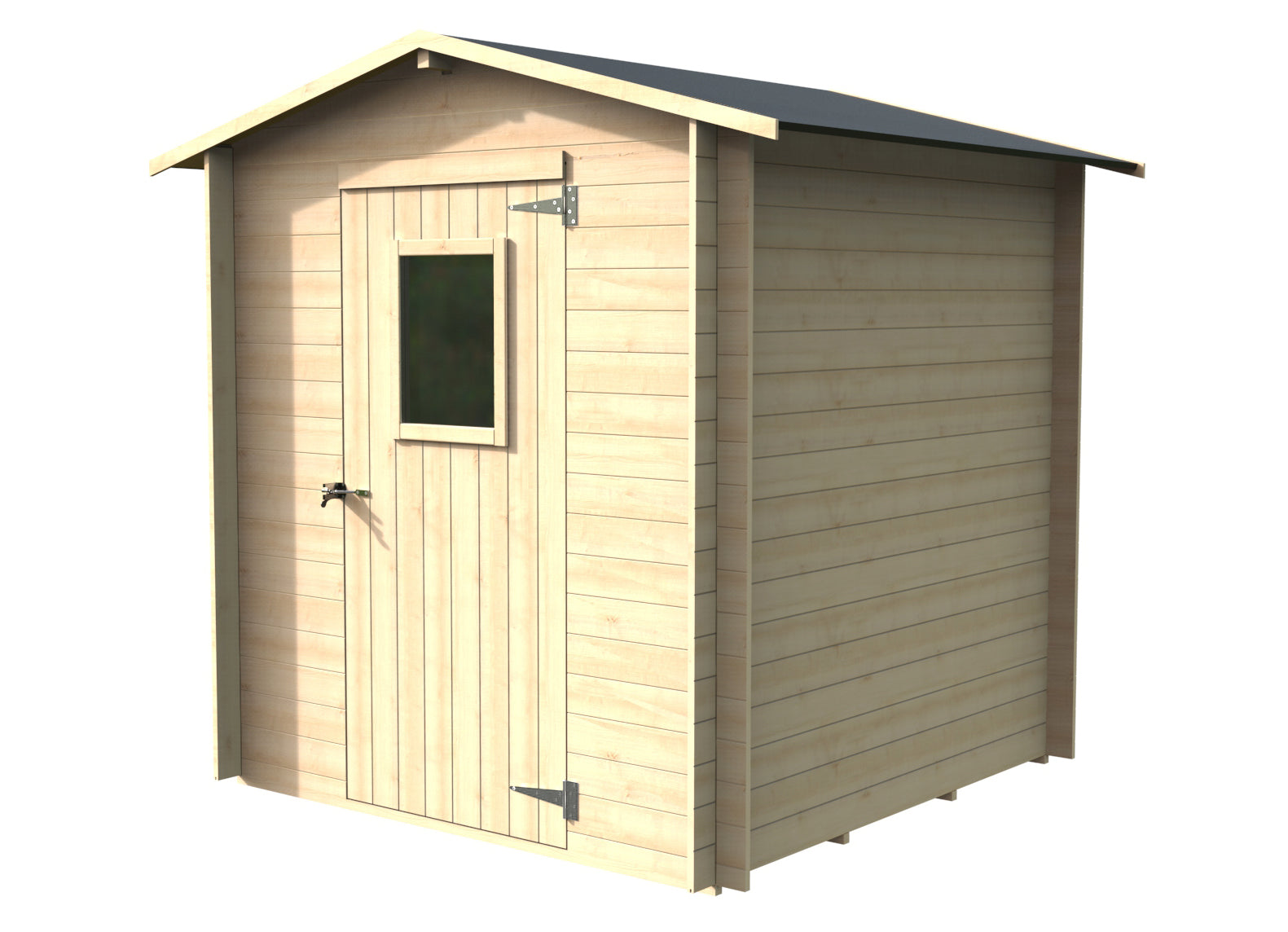 ALCE REGIS - CASETTA IN LEGNO GREZZA 2 x 2 x 2, 2 M PORTA SINGOLA FINESTRATA 